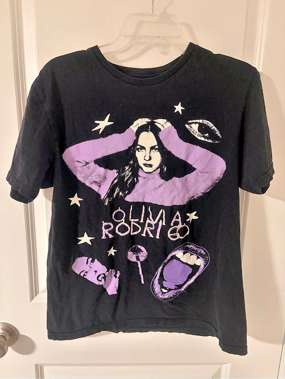 Olivia Rodrigo GUTS World Tour Collage Graphic Tee Purple Medium
